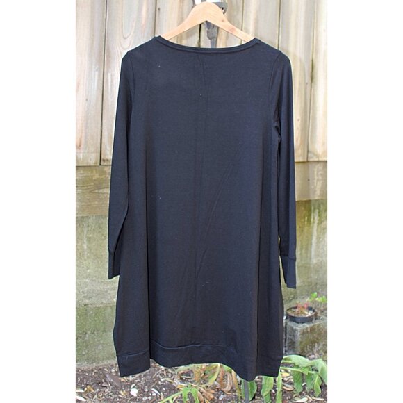 Eileen Fisher NWOT - Bateau Neck Layering Dress in Viscose Jersey, Black, Med - Picture 2 of 10